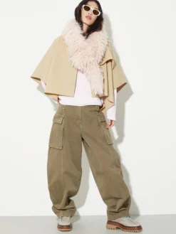 Barrel-leg cargo trousers - kaki