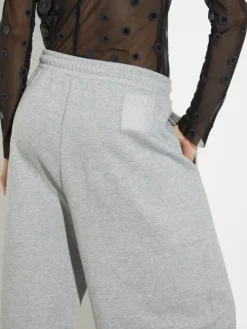 Barrel-leg cotton-fleece joggers - melange grey