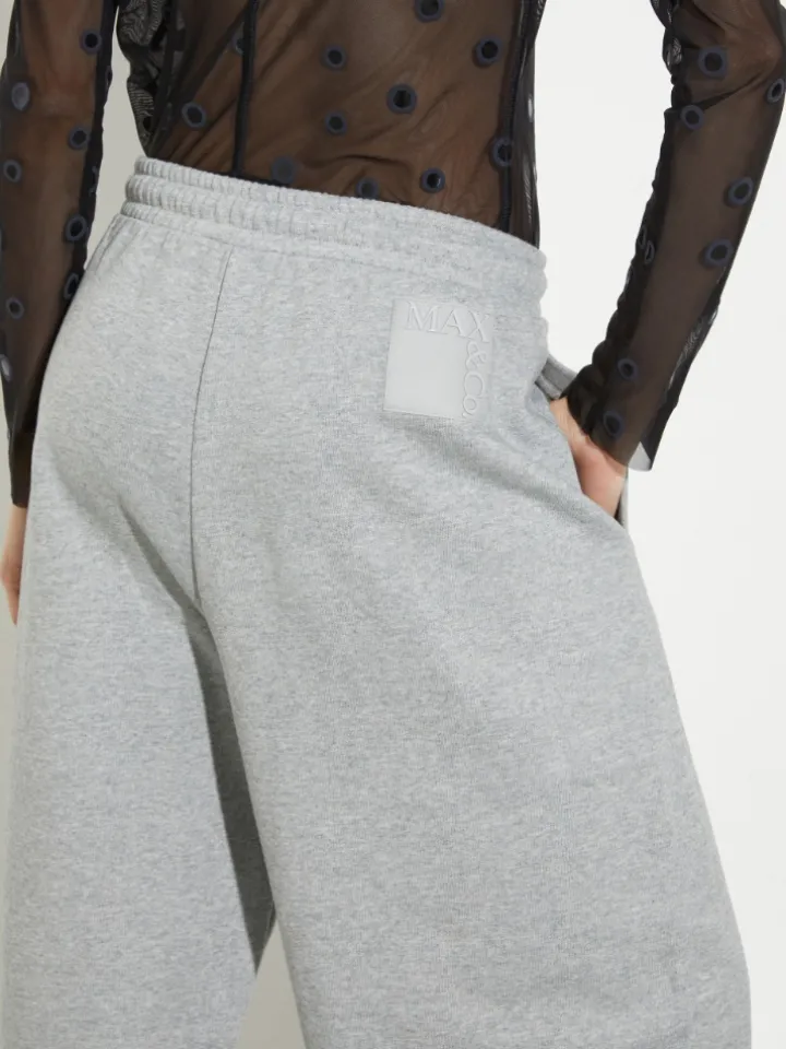 Barrel-leg cotton-fleece joggers - melange grey