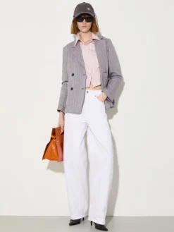 Barrel leg drill trousers - white