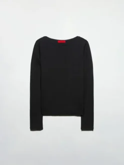 Boat-neck jumper - black