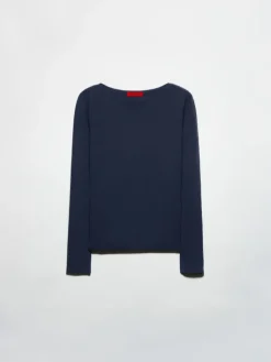 Boat-neck jumper - deep blue