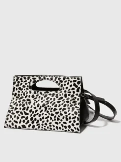 Bookbag calf-hair bag - white black