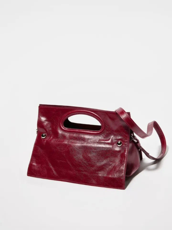 Bookbag glossy-leather bag - ruby