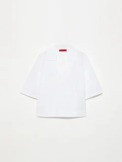 Cotton and linen layered T-shirt - optical white
