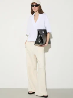 Cotton and linen layered T-shirt - optical white