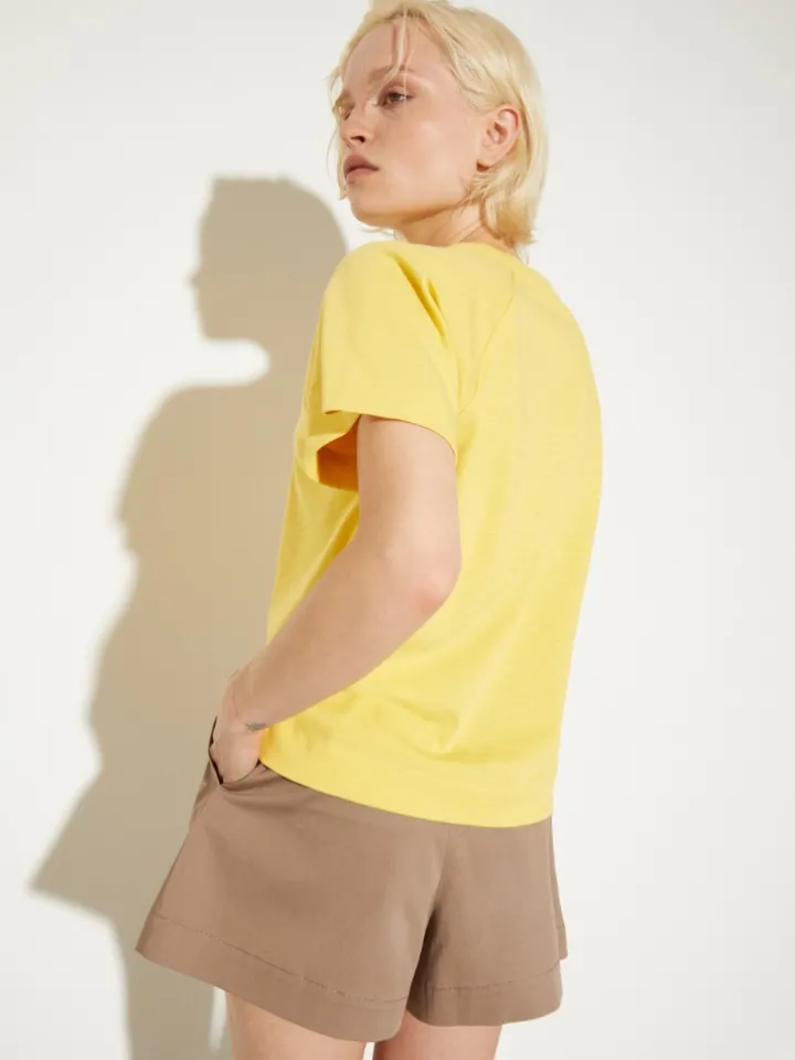 Cotton and linen T-shirt - banana