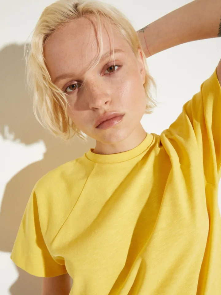 Cotton and linen T-shirt - banana