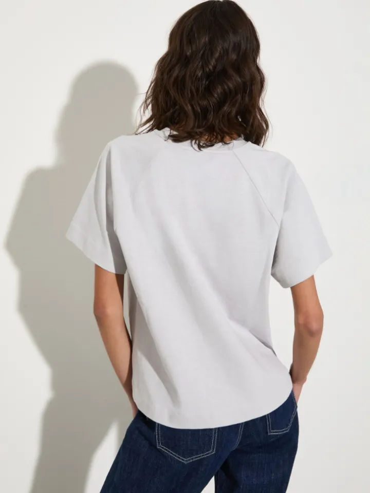 Cotton and linen T-shirt - light grey