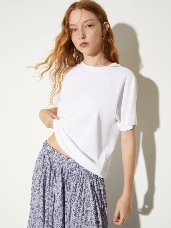 Cotton and linen T-shirt - optical white