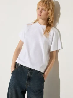 Cotton and linen T-shirt - optical white