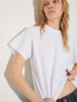 Cotton and linen T-shirt - optical white