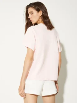 Cotton and linen T-shirt - pink