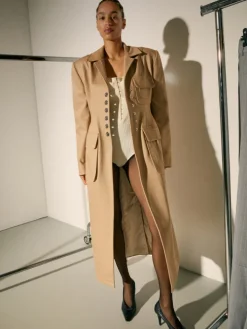 Cotton drill coat Sami Miró &Co.llaboration - olive