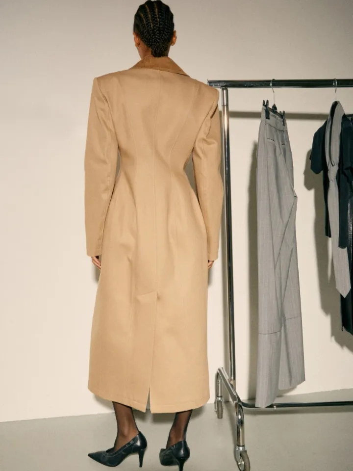 Cotton drill coat Sami Miró &Co.llaboration - olive