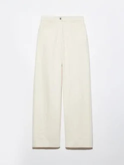 Cotton-drill trousers - milk