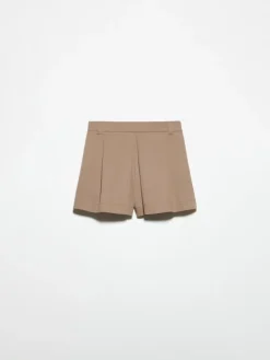 Cotton gabardine shorts - cocoa