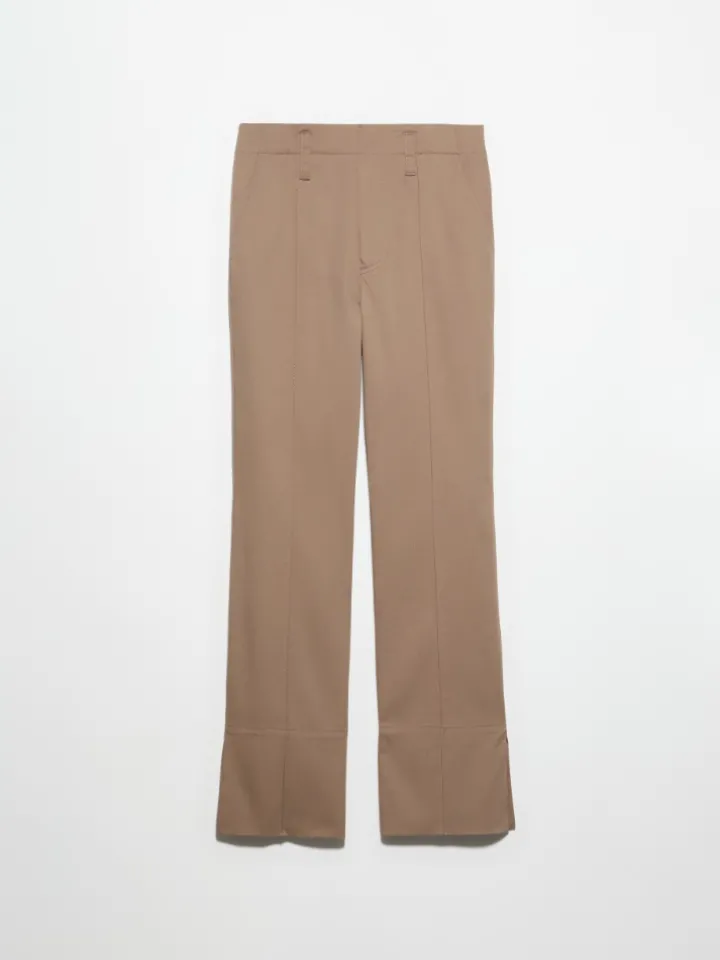 Cotton-gabardine trousers - cocoa