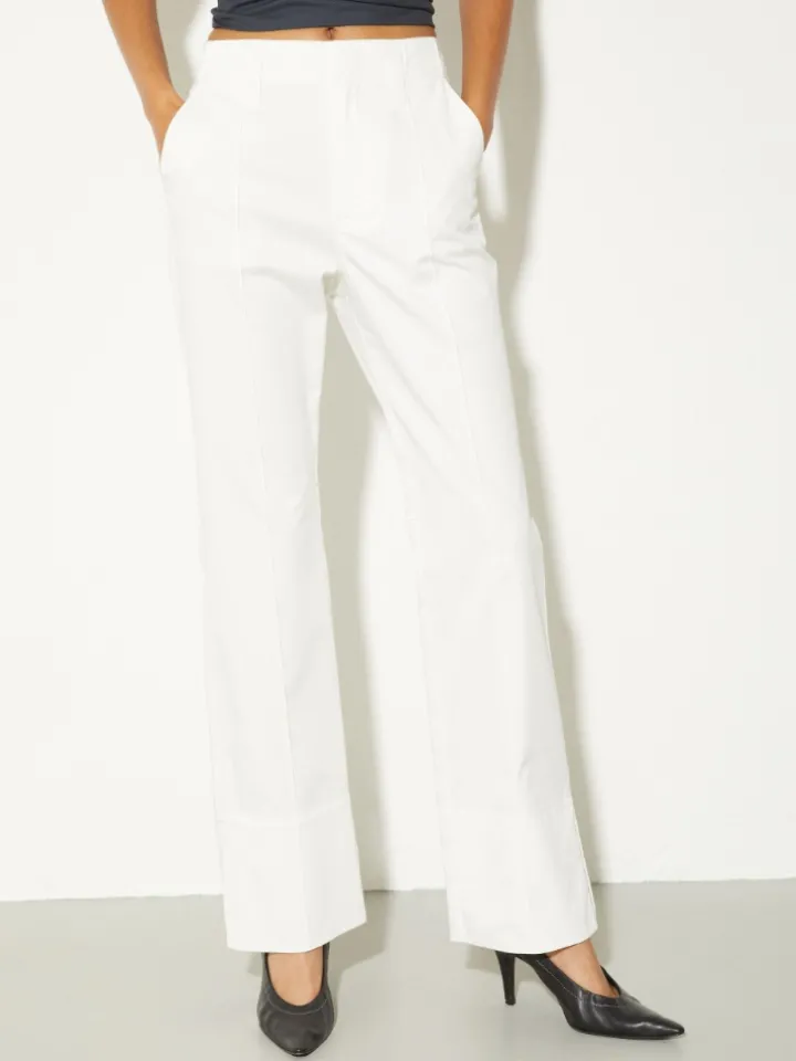 Cotton-gabardine trousers - white
