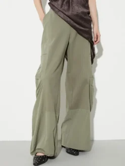 Cotton-jersey and nylon joggers - sage