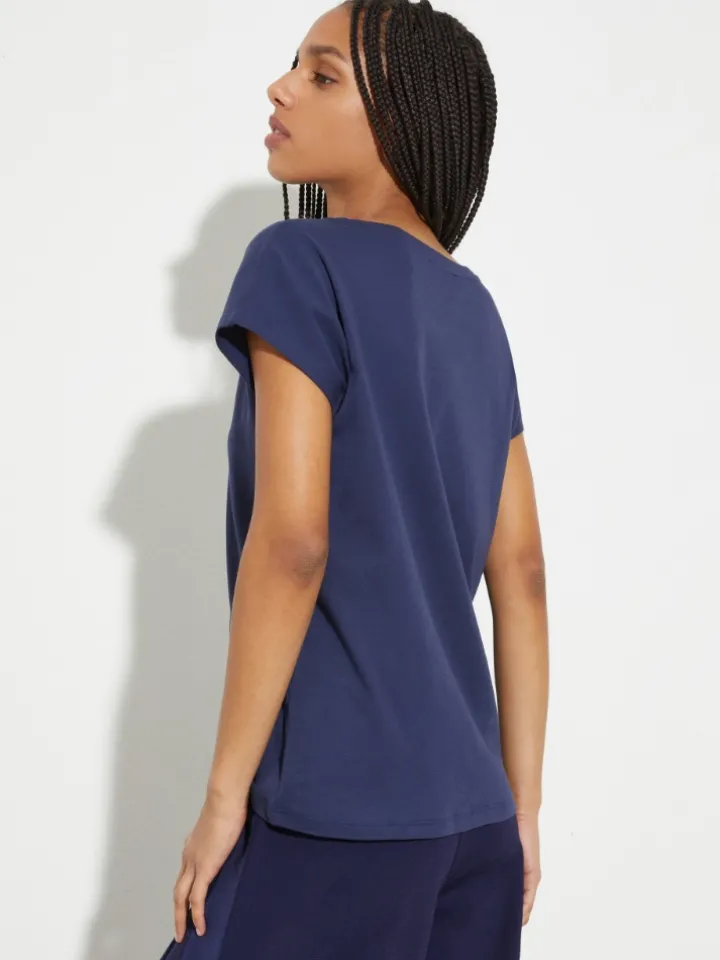 Cotton jersey T-shirt - ultramarine