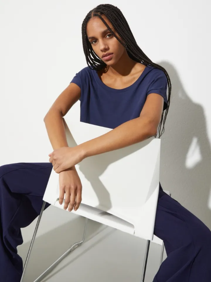 Cotton jersey T-shirt - ultramarine