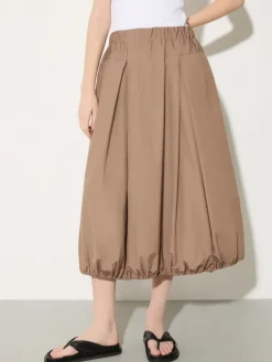 Cotton-poplin balloon midi skirt - turtledove