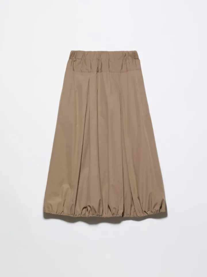 Cotton-poplin balloon midi skirt - turtledove