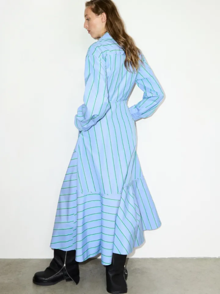 Cotton-poplin shirt dress - light blue
