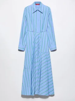 Cotton-poplin shirt dress - light blue
