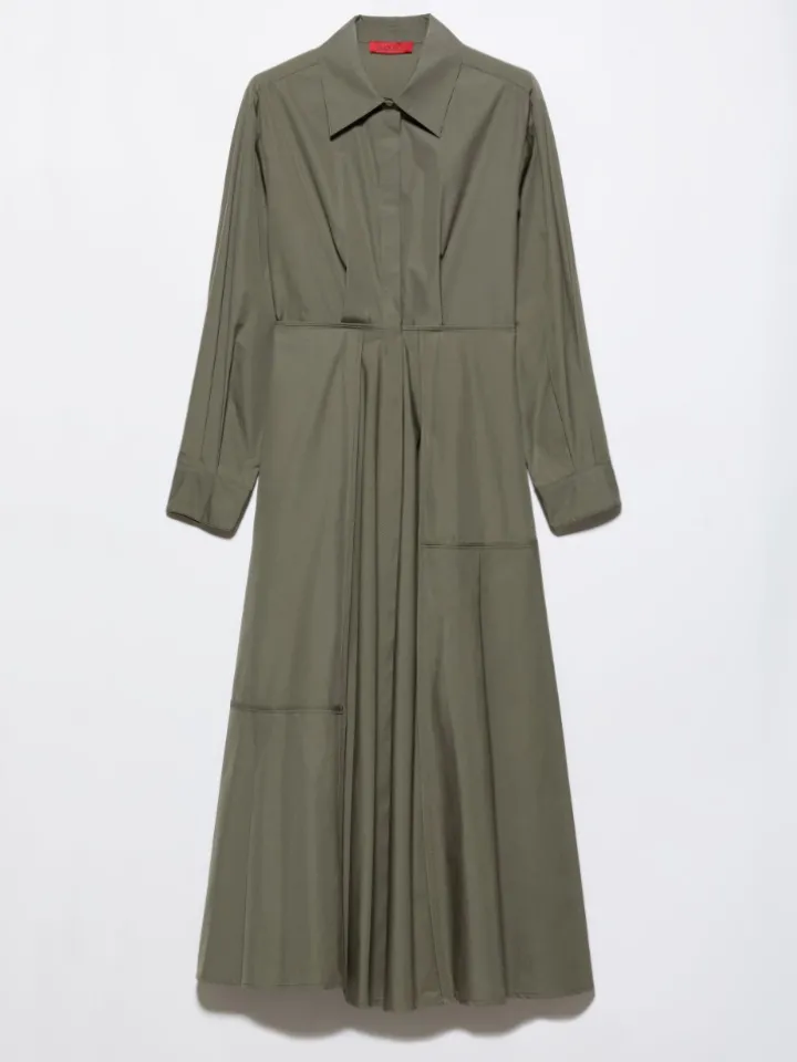 Cotton-poplin shirt dress - loden green