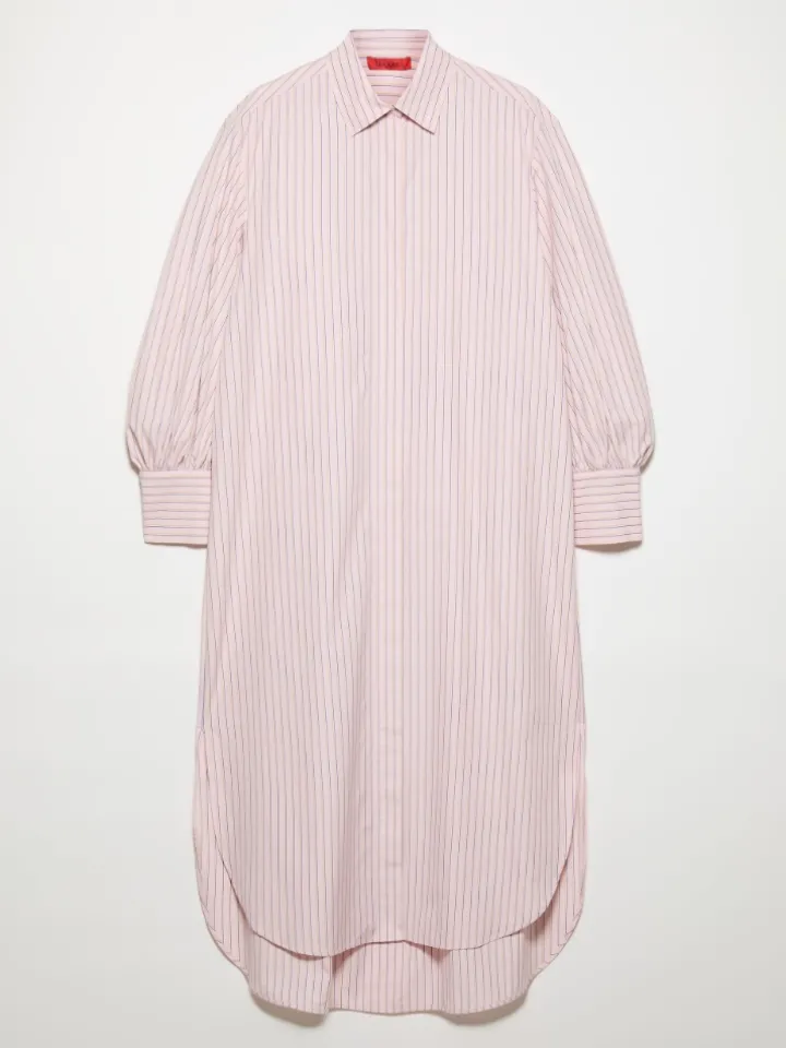 Cotton-poplin shirt dress - powder