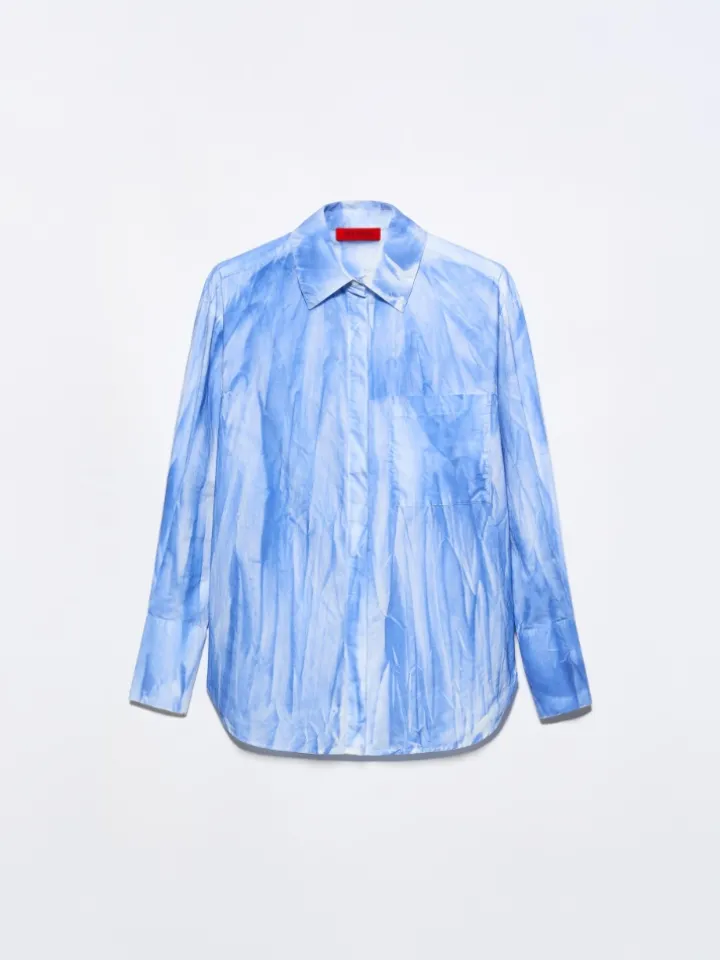 Cotton-poplin shirt - light blue