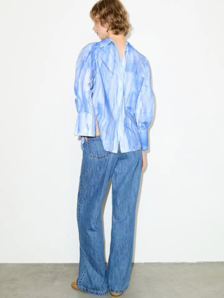 Cotton-poplin shirt - light blue