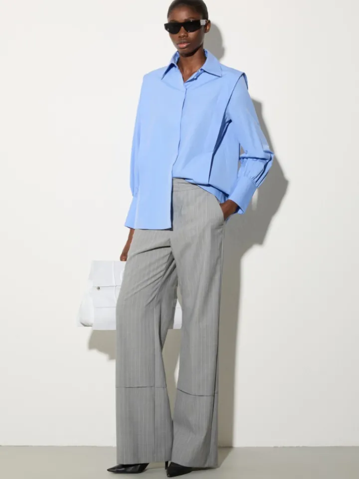 Cotton poplin shirt - light blue