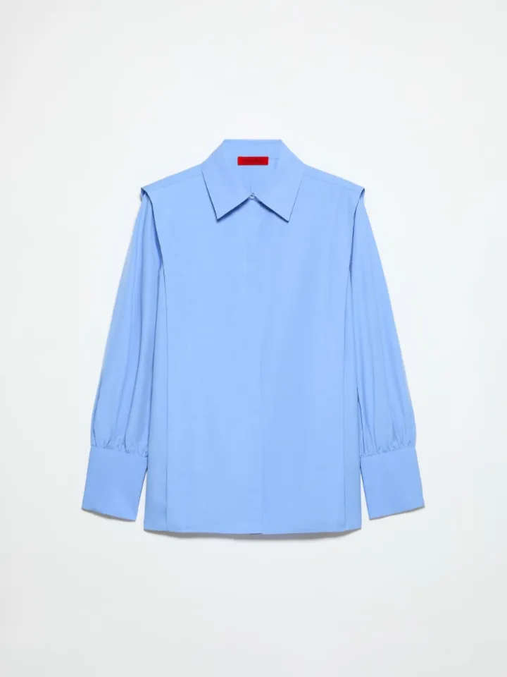 Cotton poplin shirt - light blue