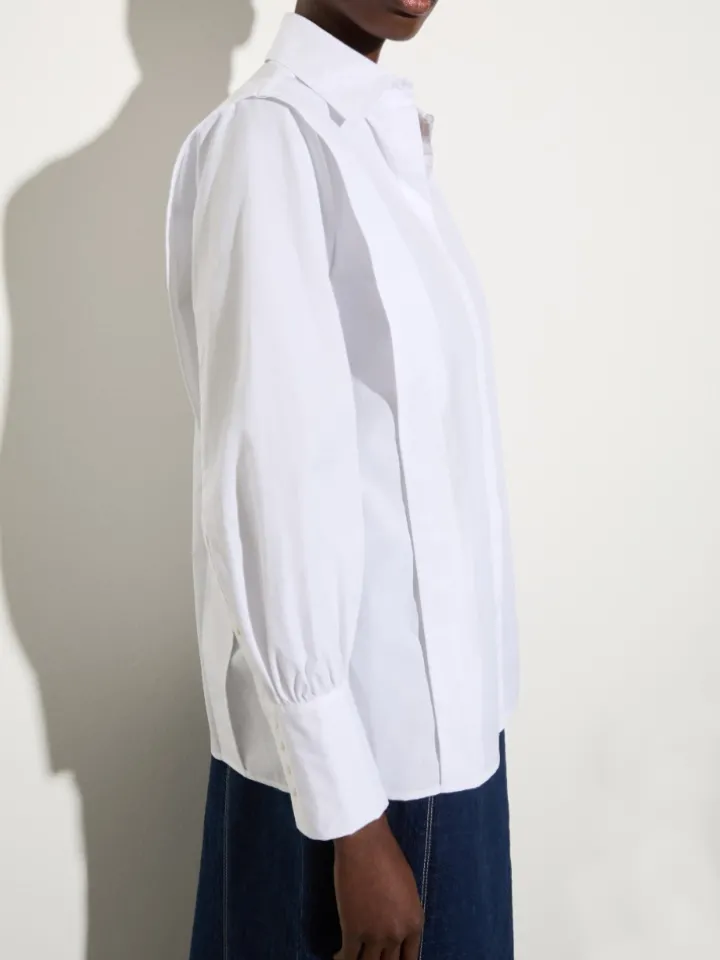 Cotton poplin shirt - white