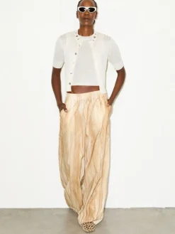 Cotton-poplin trousers - buck