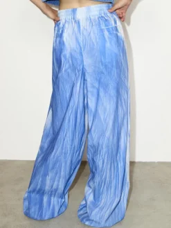 Cotton-poplin trousers - light blue