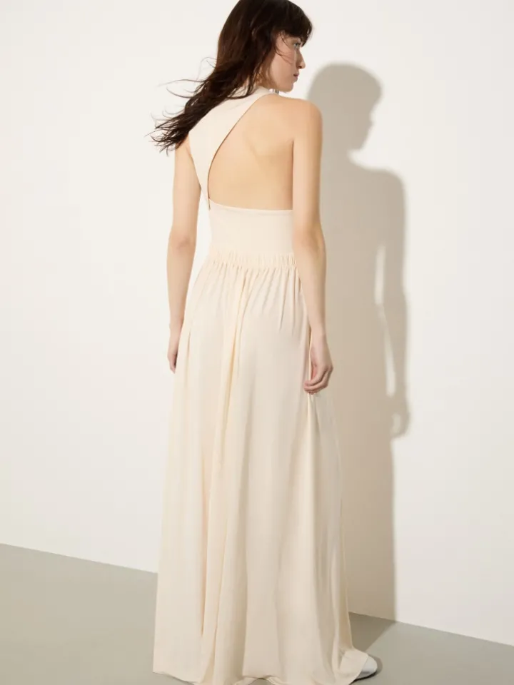 Crepe-jersey maxi dress - ivory