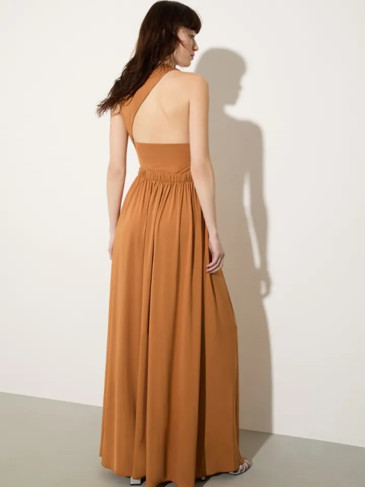 Crepe-jersey maxi dress - ochre
