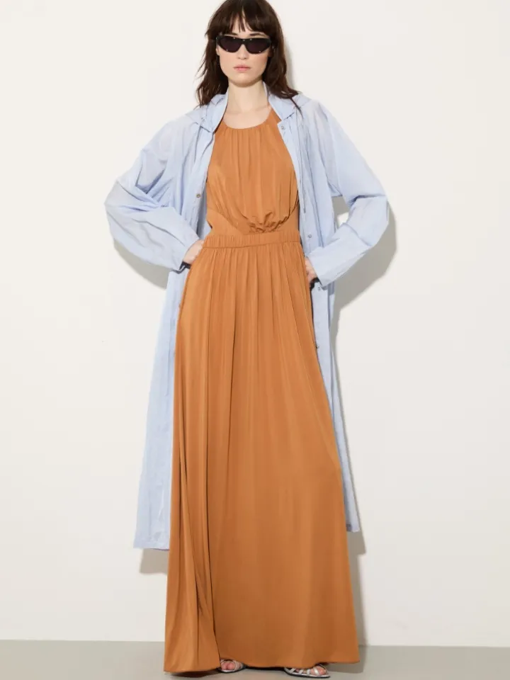 Crepe-jersey maxi dress - ochre