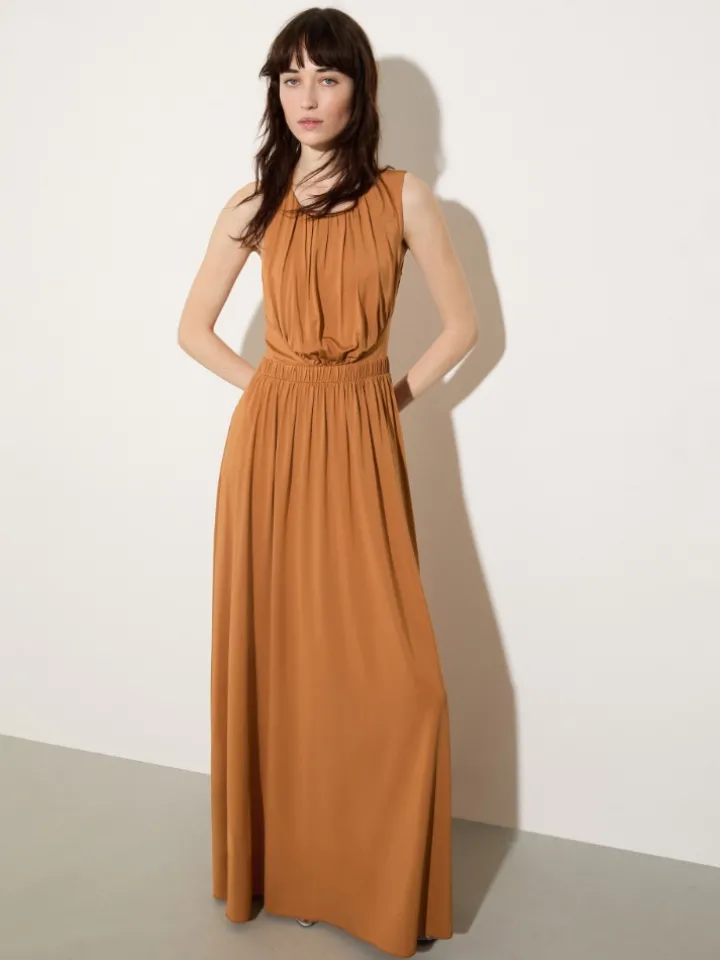 Crepe-jersey maxi dress - ochre