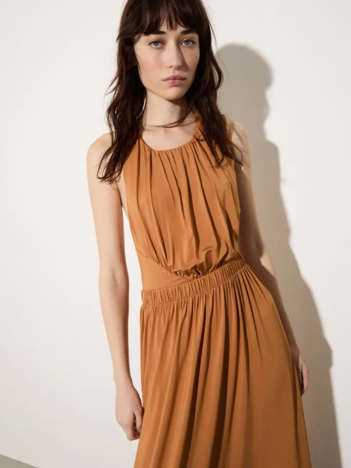 Crepe-jersey maxi dress - ochre
