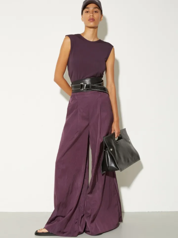 Crepe-jersey top - aubergine