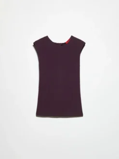 Crepe-jersey top - aubergine