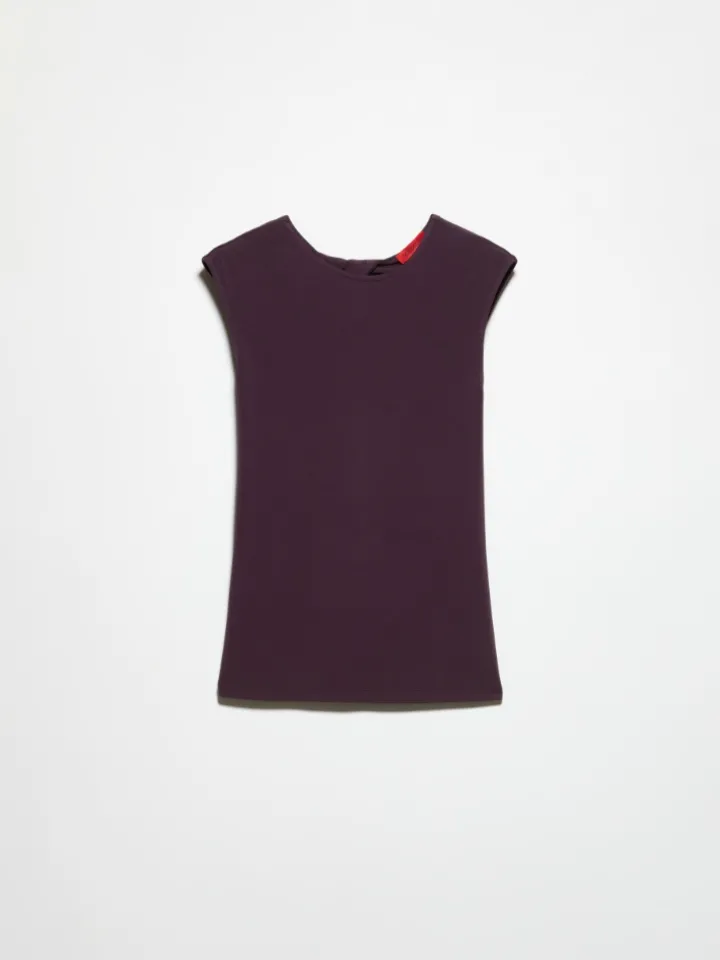 Crepe-jersey top - aubergine