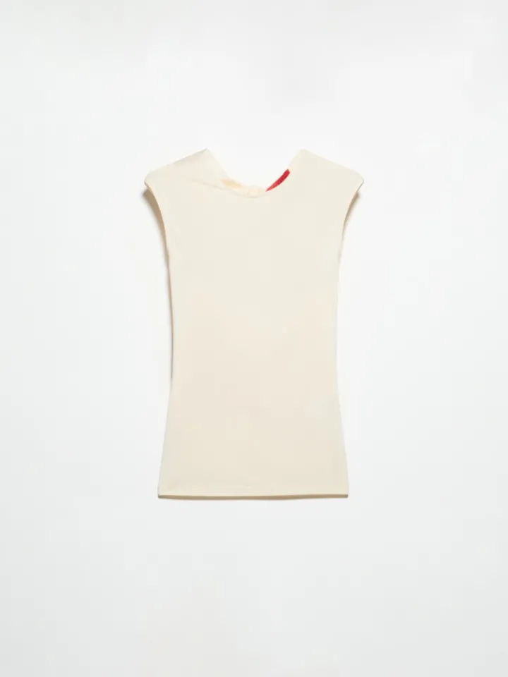 Crepe-jersey top - ivory