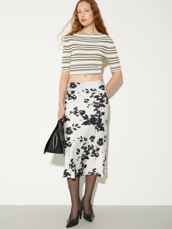 Crepe knitted T-shirt - wool white