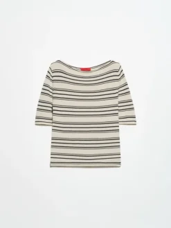 Crepe knitted T-shirt - wool white